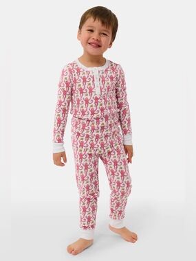 2 Piece Set: Roller Rabbit Kids Monkey Pajamas in Pink- Still Full Price